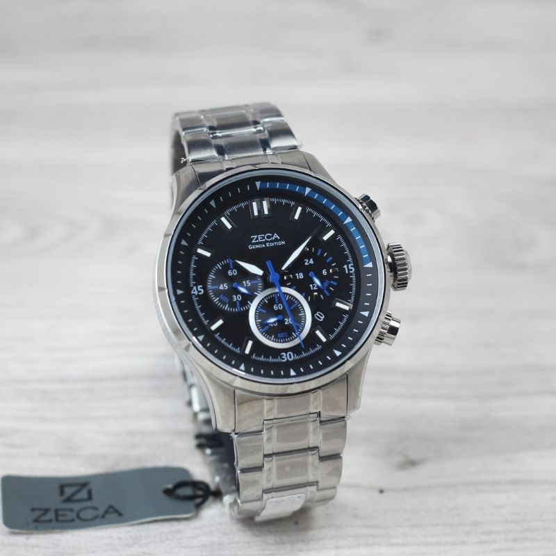 Jam Tangan Pria Zeca 297 Chronograp Tanggal Aktif Water Resistant Original