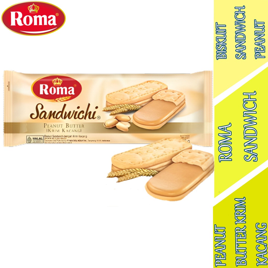 

Biskuit Peanut Butter - Roma Sandwich - Biskuit Sandwich Krim Kacang - 206gr