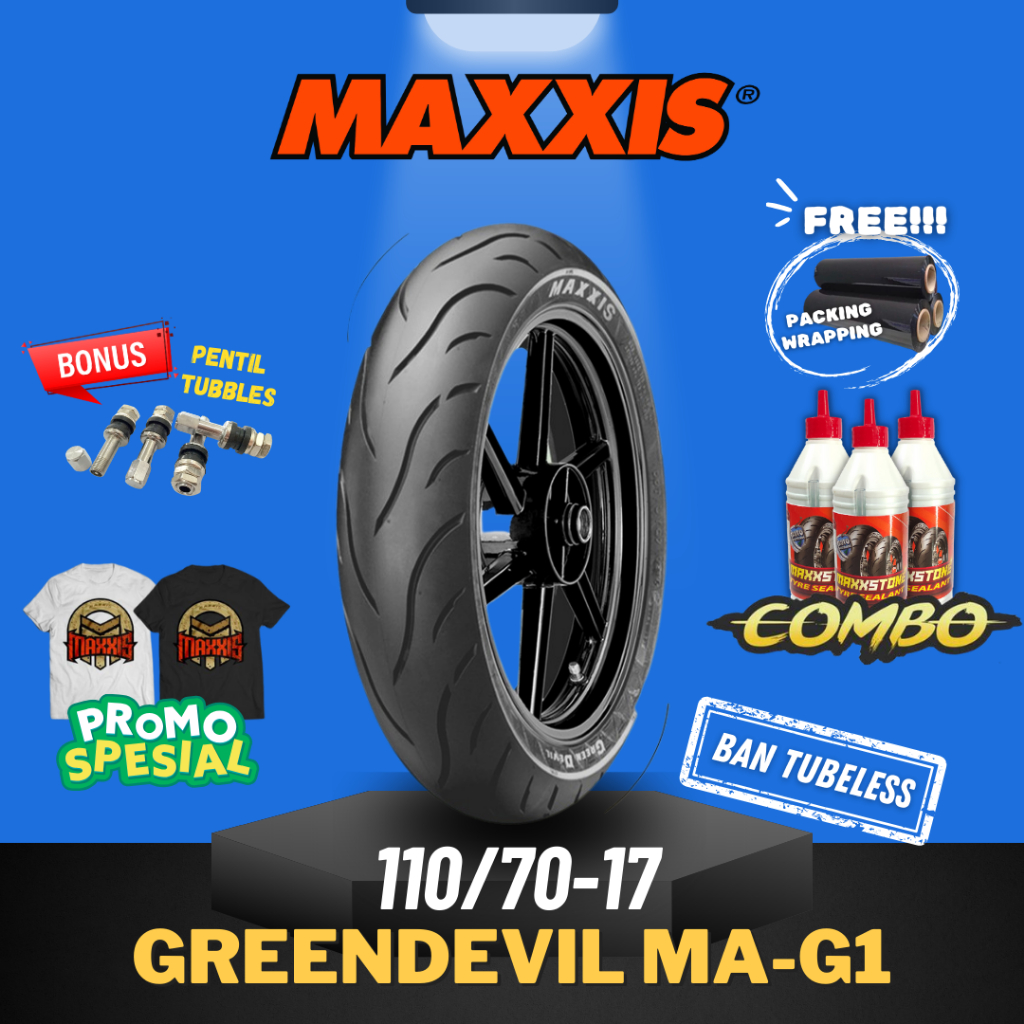 [READY COD] MAXXIS GREEN DEVIL RING 17 / BAN MAXXIS 110/70-17 / 110-70-17 BAN TUBELESS BAN LUAR / BA
