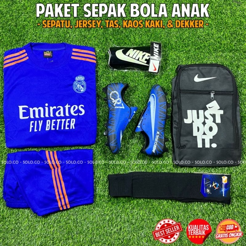 Promo Sepatu Bola Anak Nike Mercurial X CR7 Lengkap Paket Komplit Sepatu Sepak Bola Anak Nike Ronald