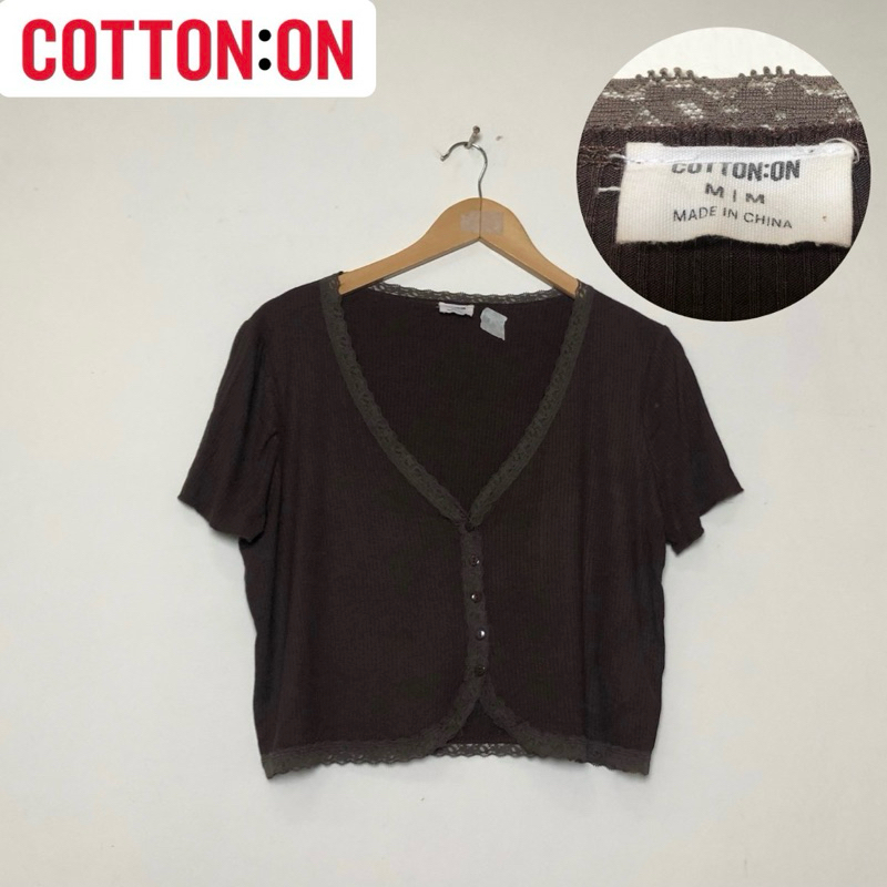 Cotton On ribbed crop top M