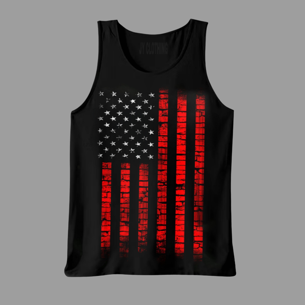 Singlet Distro Pria Santai Motif Bendera