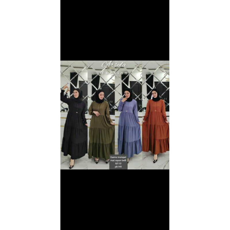 gamis twil polos ORI TEBAL, gamis muslimah