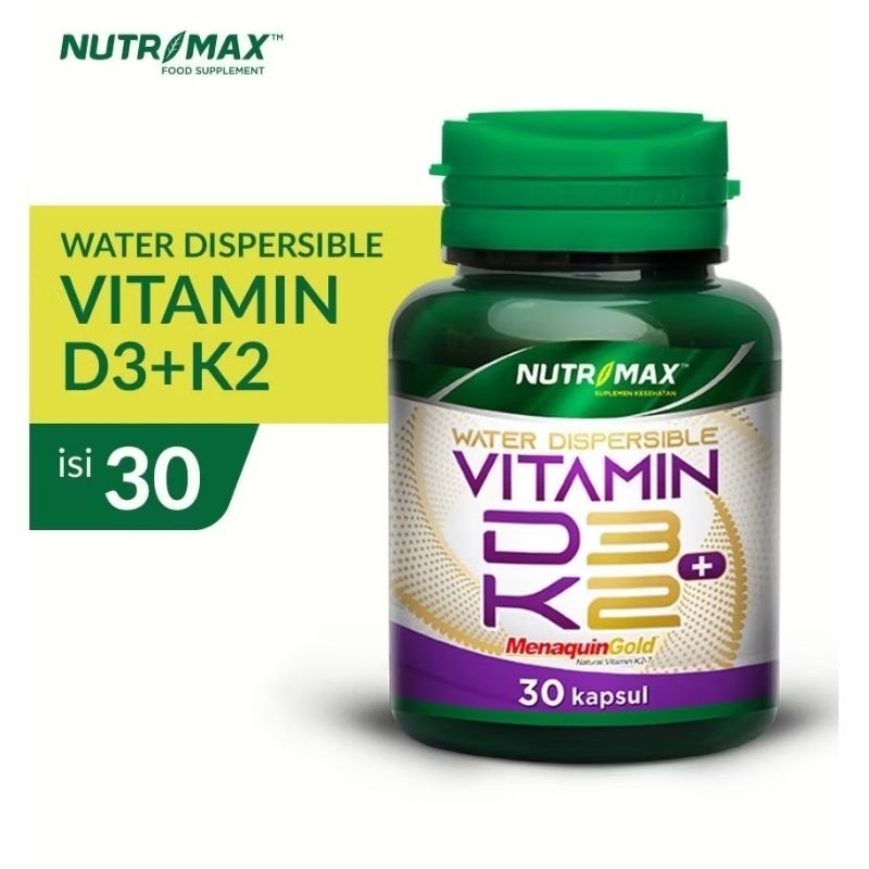 NUTRIMAX WATER DISPERSIBLE VITAMIN D3+K2 ISI 30 ATAU 60 KAPSUL - SUPLEMEN KALSIUM TULANG