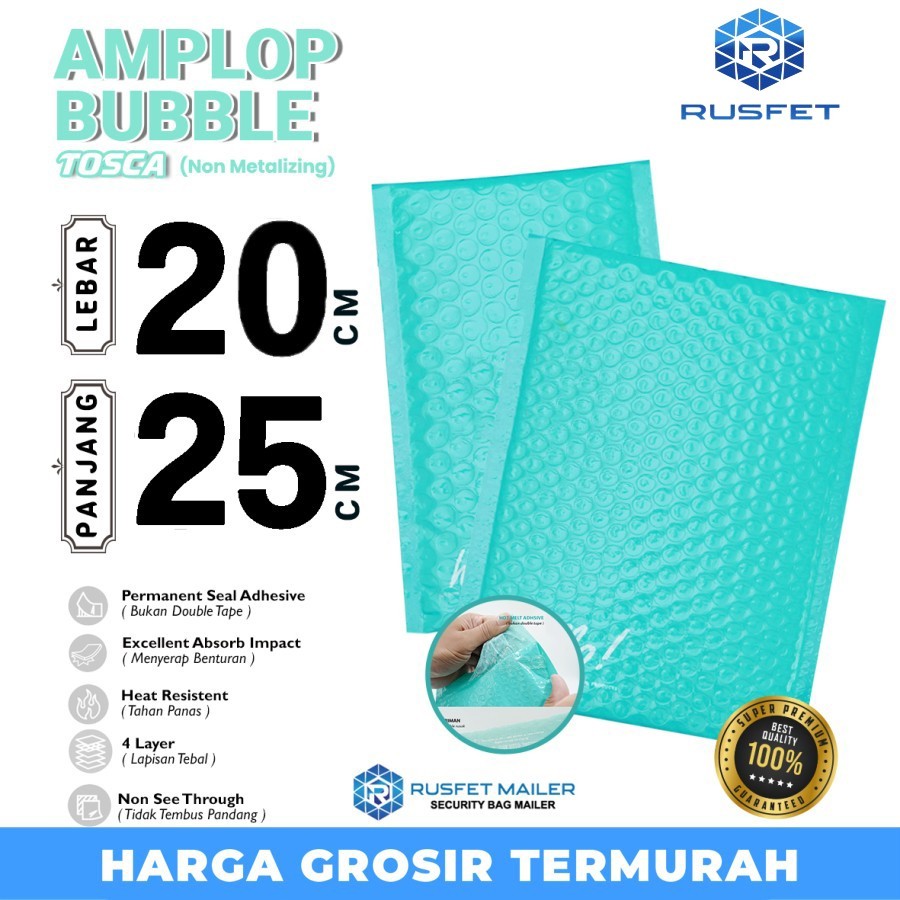 

AMPLOP BUBBLE MAILER TOSCA 20x25cm RUFSET ENVELOPE WRAP PREMIUM