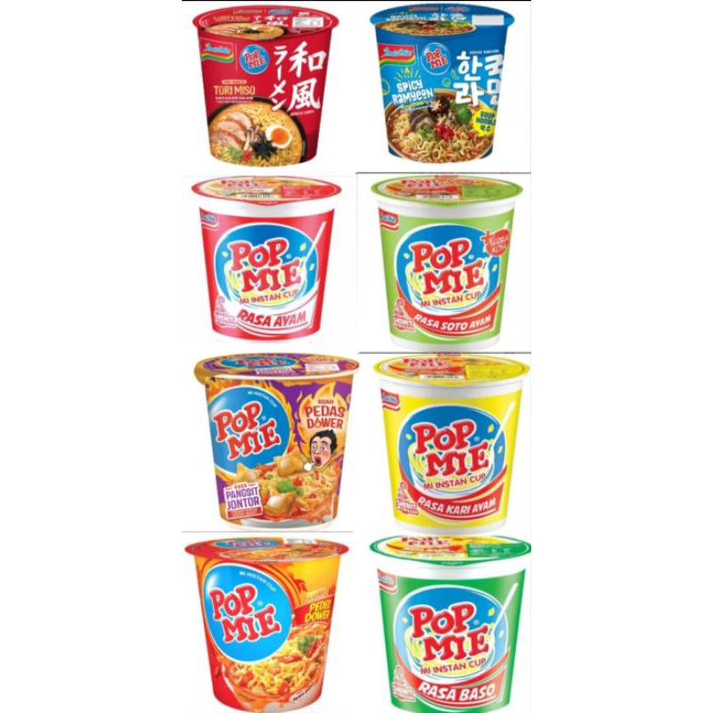 

Pop Mie Indomie Mie Kuah Mie Goreng all Varian