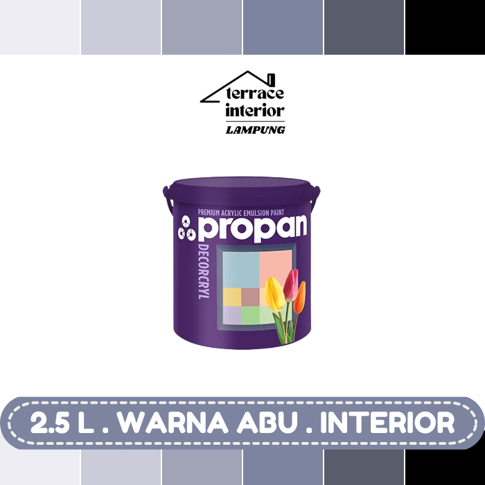 Cat Tembok Interior Propan Decorcryl warna Abu Ukuran 2.5 L