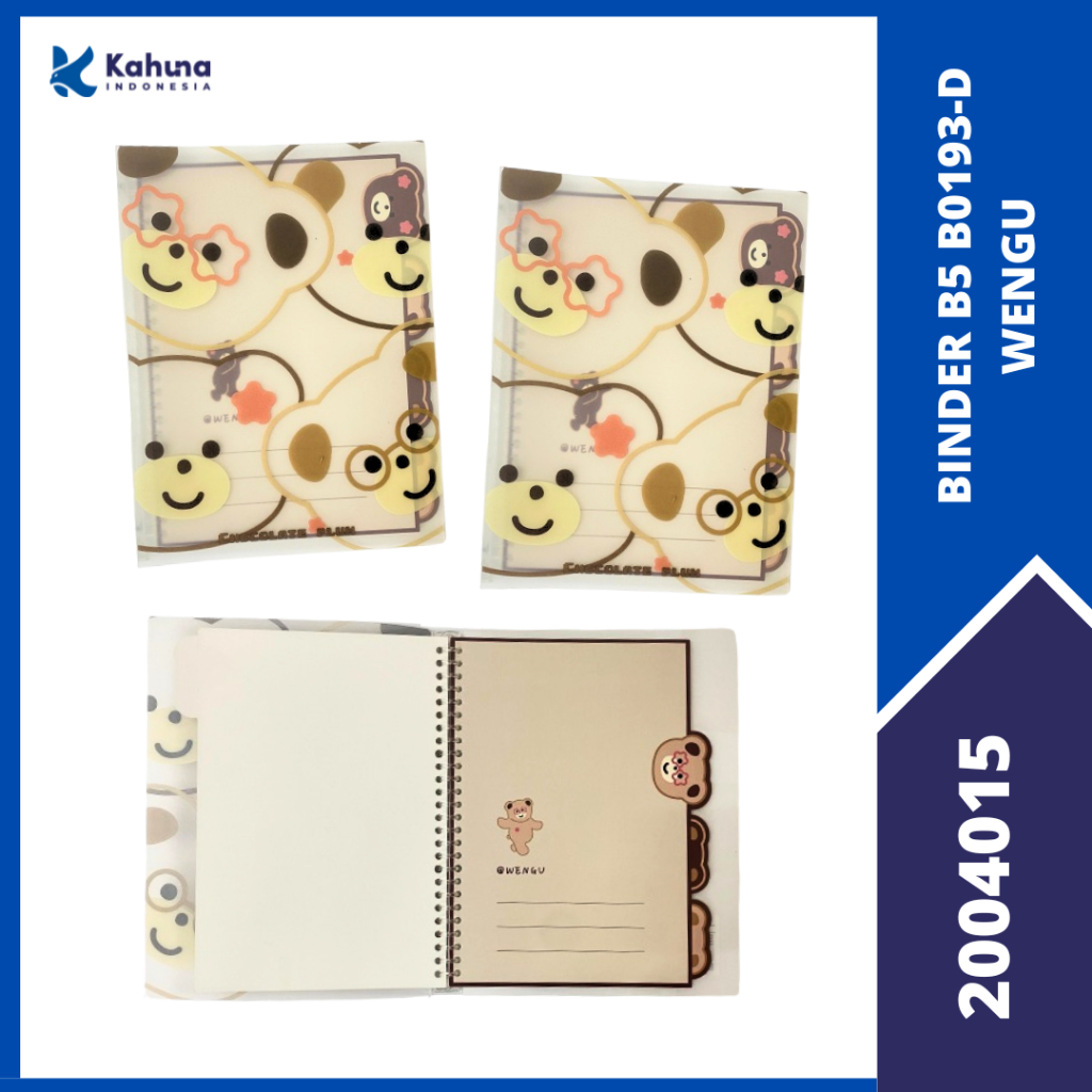 

Binder B5 Wengu Transparant Boneka lucu B0193D / Binder Note Ring Bonus Loose Leaf / Binder File B5 Kampus [2004015]