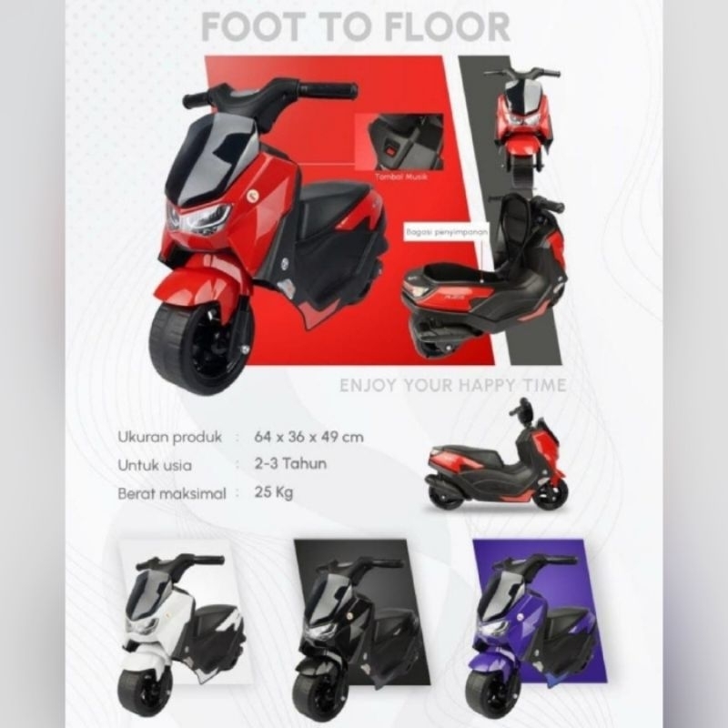 Motor Mini Raid K613 RO Mainan Anak Motor Dorong NMAX Super Keren Terbaru Terlaris Termurah Skuter K
