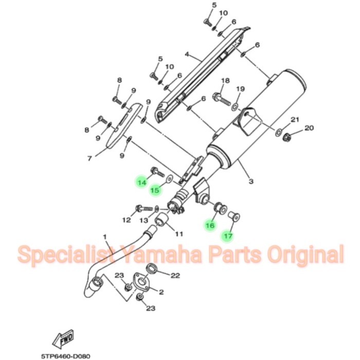 Baut + Ring + Karet + Collar, Dudukan Knalpot Jupiter Z (2005) Yamaha Original YGP