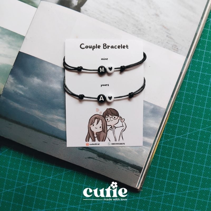 Gelang Couple Insial Love / Gelang Inisial Couple / Gelang Love Couple Inisial