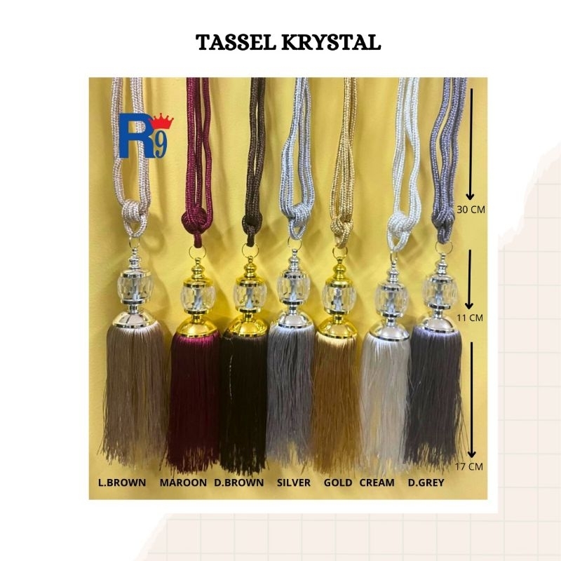 tali gorden kristal/pengikat gorden/tali gorden estetik/mewah