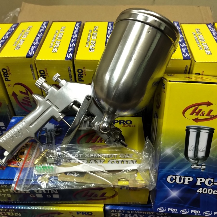 H&L Spray gun F 75 tabung atas / HL Spraygun F75 G