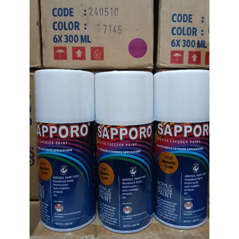 Pilok Pilox Sapporo 300ml saporo300ML SAPORO spray 300ml 7707 metallic gold