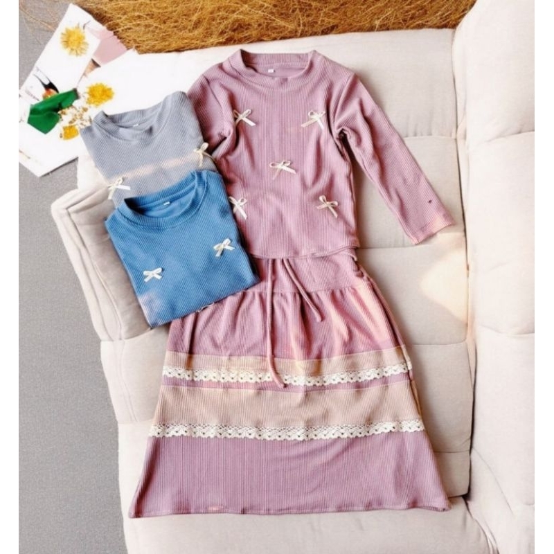set rok pita BKK knit anak premium