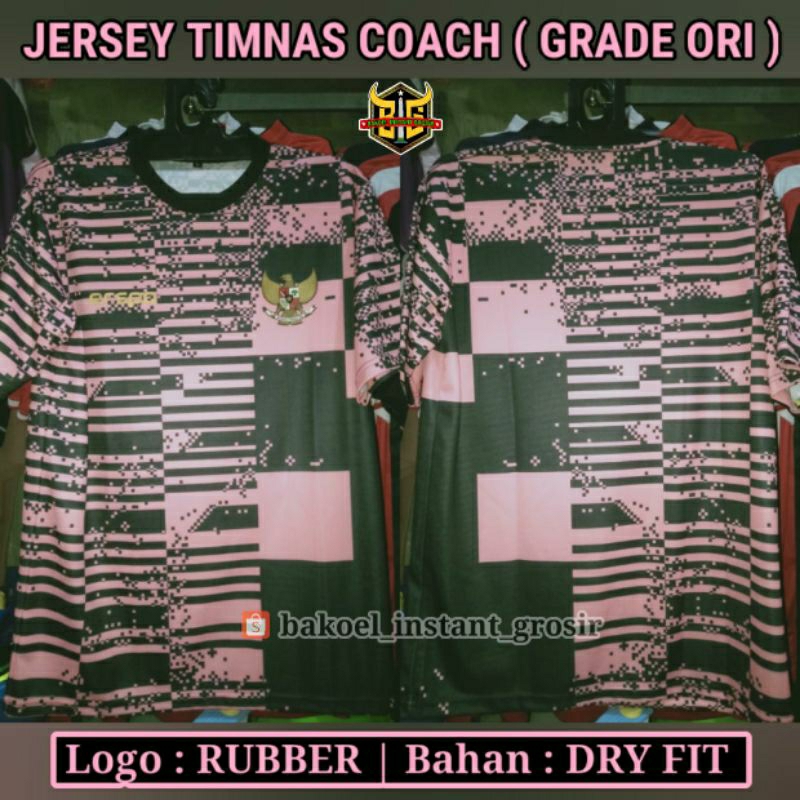 Jersey TIMNAS COACH Indonesia 2024 TRAINING MATCH Pink Hitam GRADE ORI Pelatih Terbaru GO