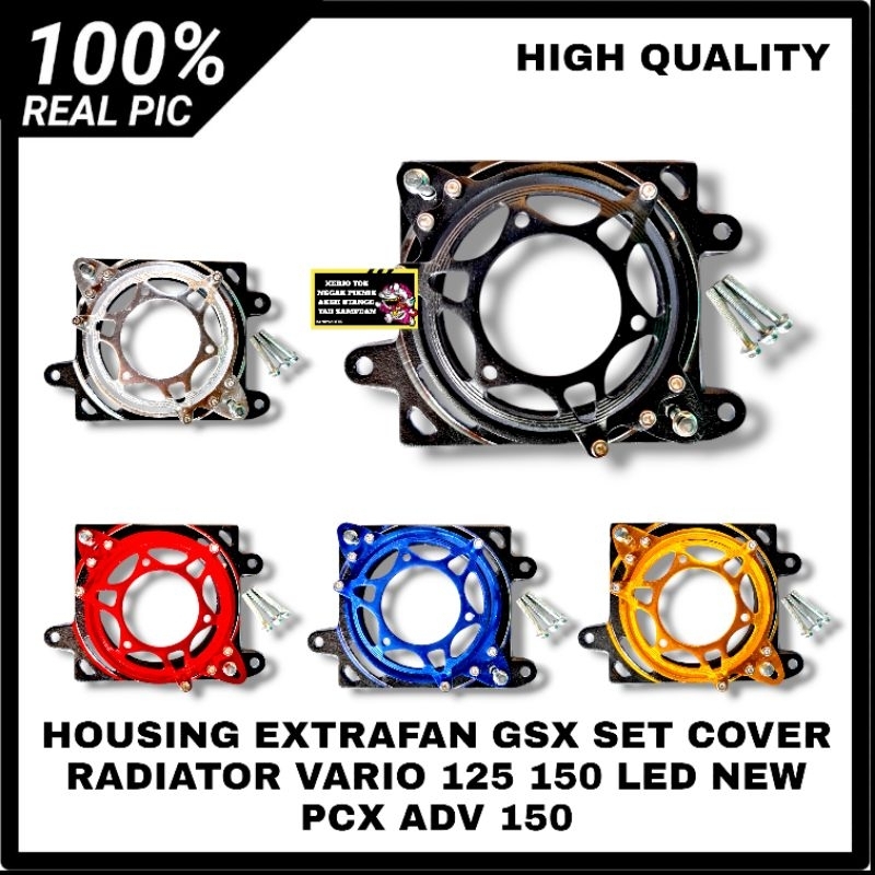 HOUSING EXTRAFAN COVER OTOM KIPAS RADIATOR EXTRA FAN GSX SET COVER RADIATOR VARIO 125 150 LED NEW PC