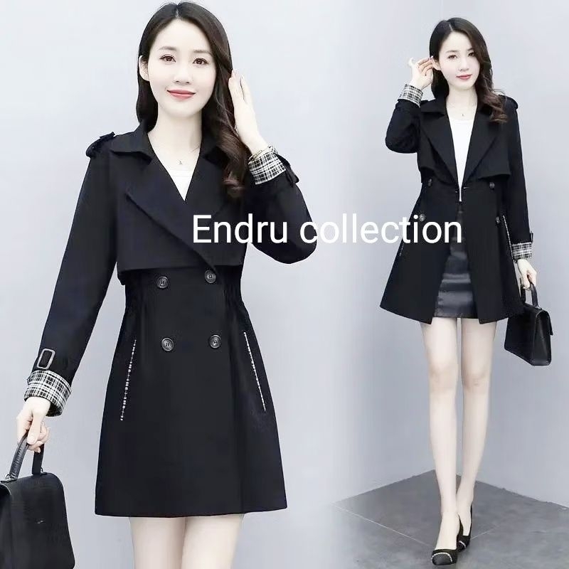 Women's coat wanita dengan variasi kotak_kotak