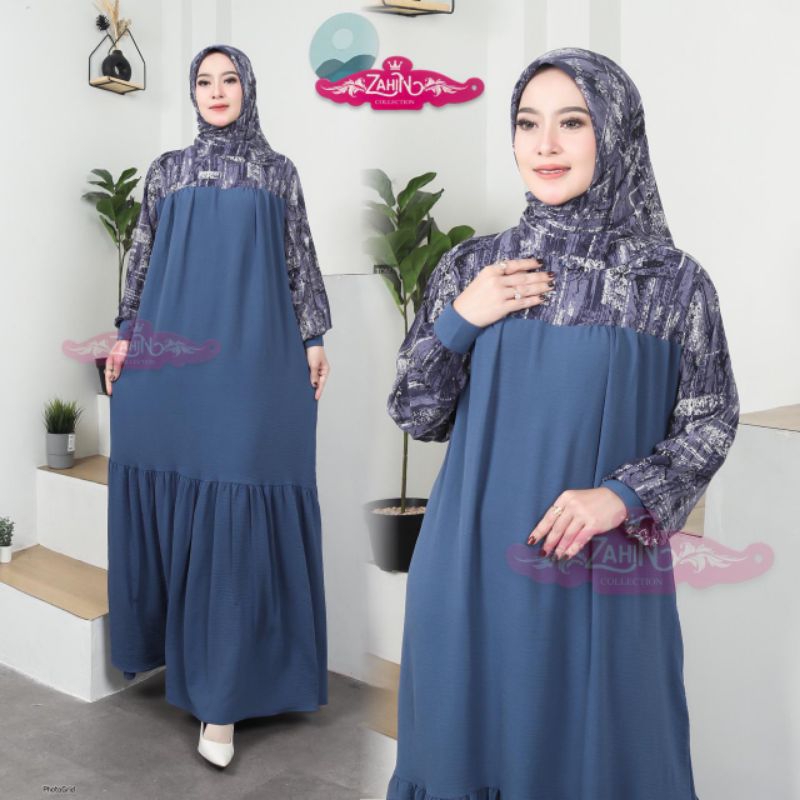 GAMIS SET HIJAB MOTIF ORY ZAHIN COLLECTION/GAMIS SET HIJAB CRINCKLE AIRFLOW ORY ZAHIN