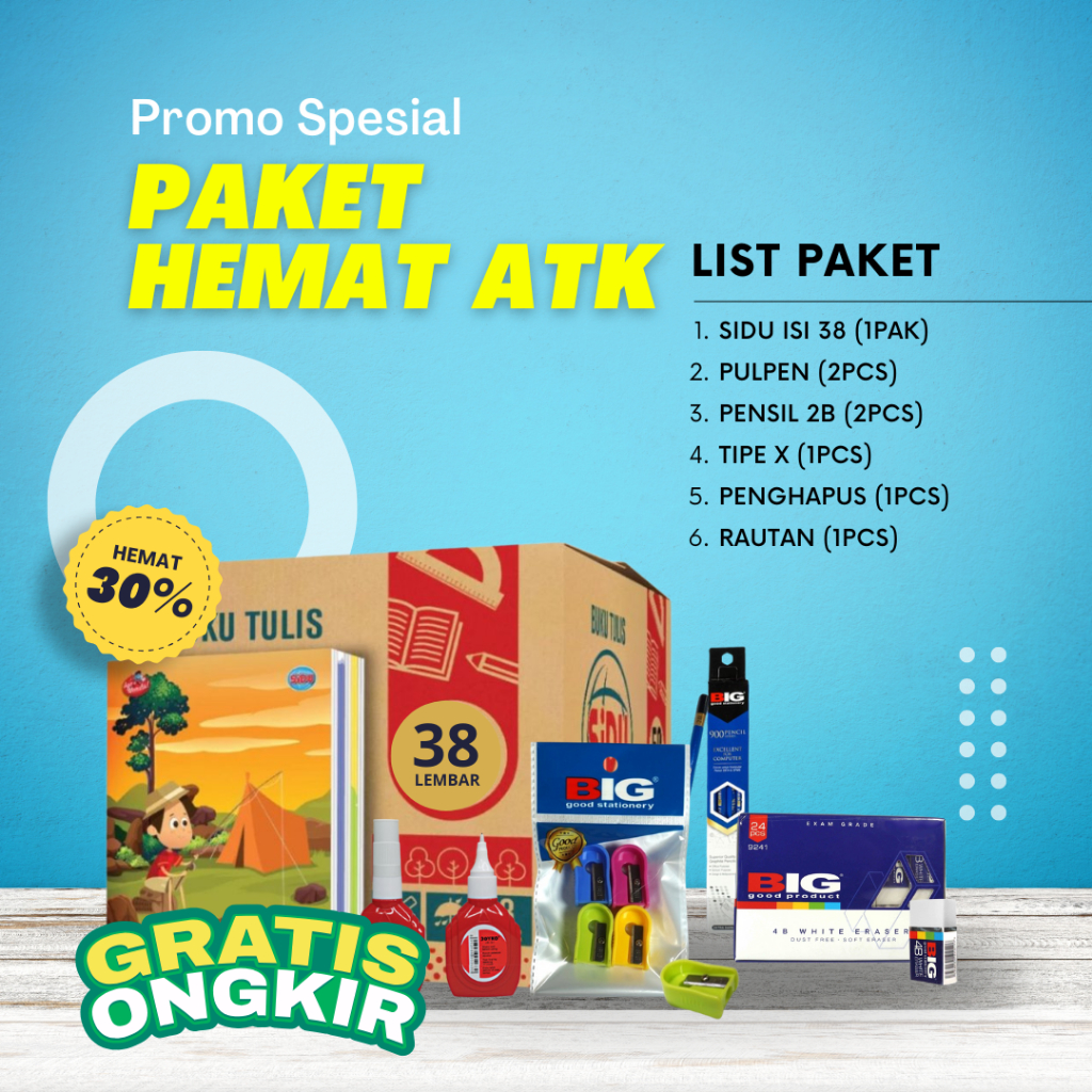 

PAKET ATK SIDU SD SMP SMA LENGKAP MURAH | PILIH COVER SUKA-SUKA | REQUEST COVER | BEBAS PILIH COVER