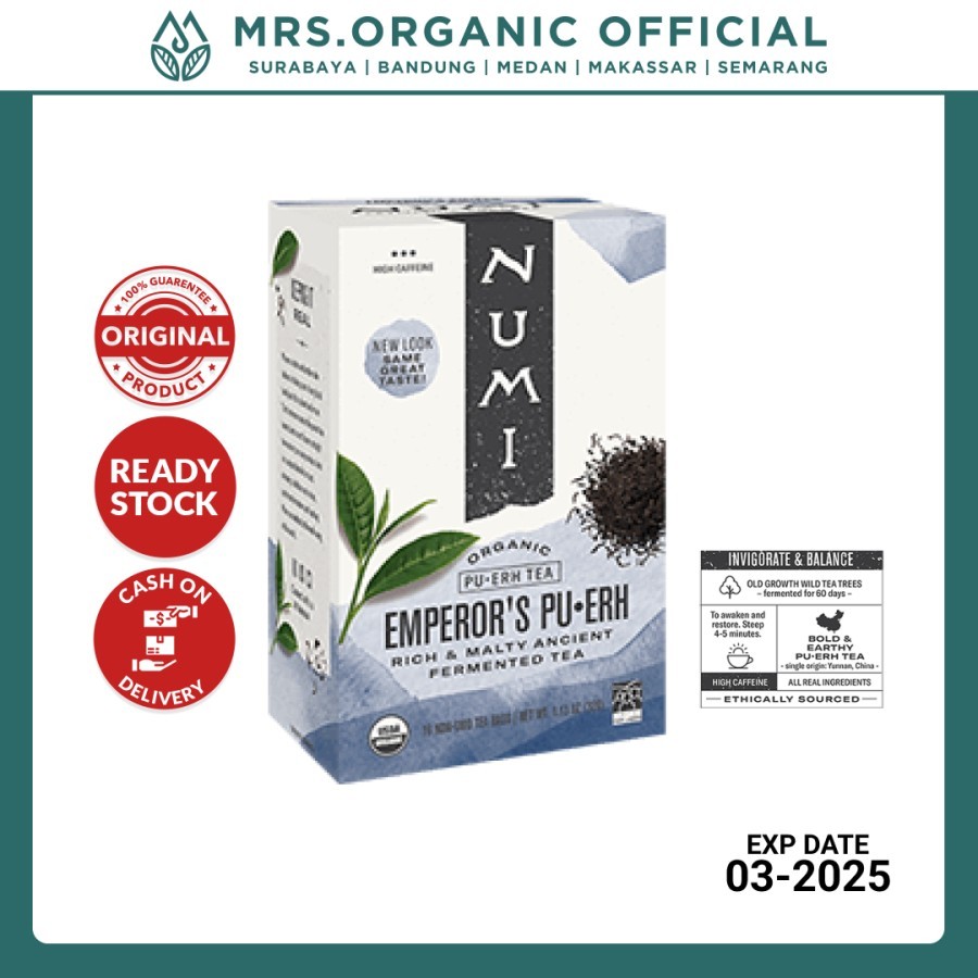 

Teh China Teh Pu Er Organik Tradisional Yunnan Numi Organic Emperors Pu Erh Tea 32 gr - Alternatif Kopi Tanpa Efek Gelisah
