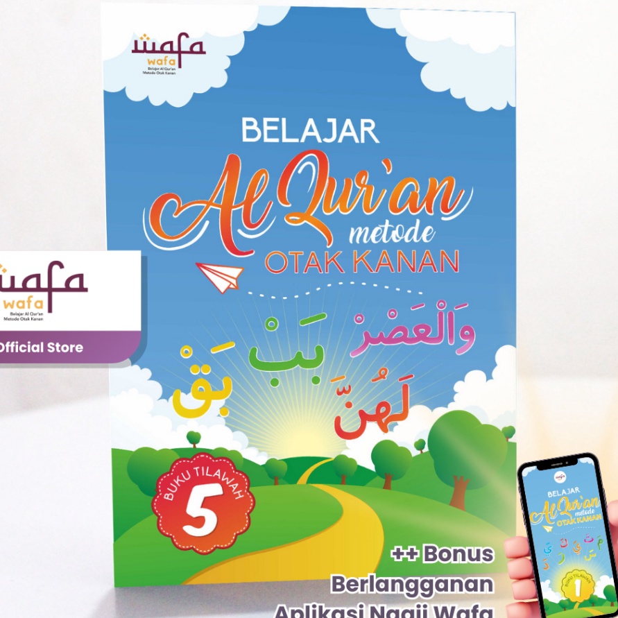 MEGA JILID 5 Buku Tilawah Wafa Jilid 5  Buku Belajar Mengaji Anak  BELAJAR ALQURAN METODE OTAK KANAN