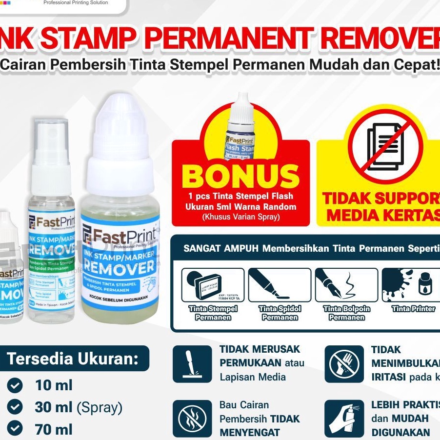 

TRENDING Fast Print Cairan Pembersih Penghapus Tinta Permanen Ink Remover