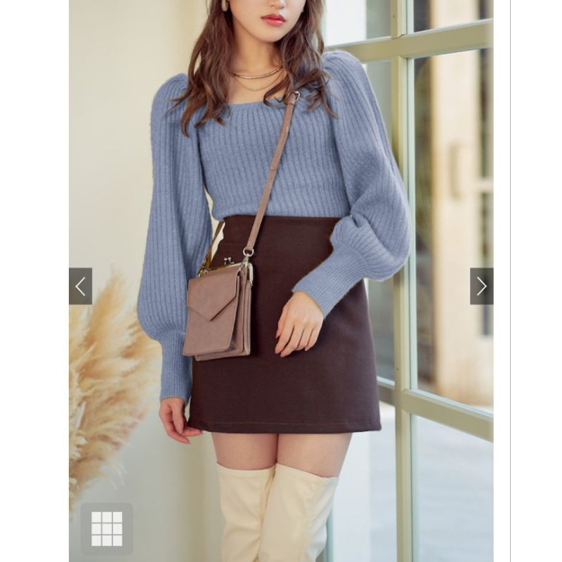 GRL CROP RAJUT SWEATER BLUE