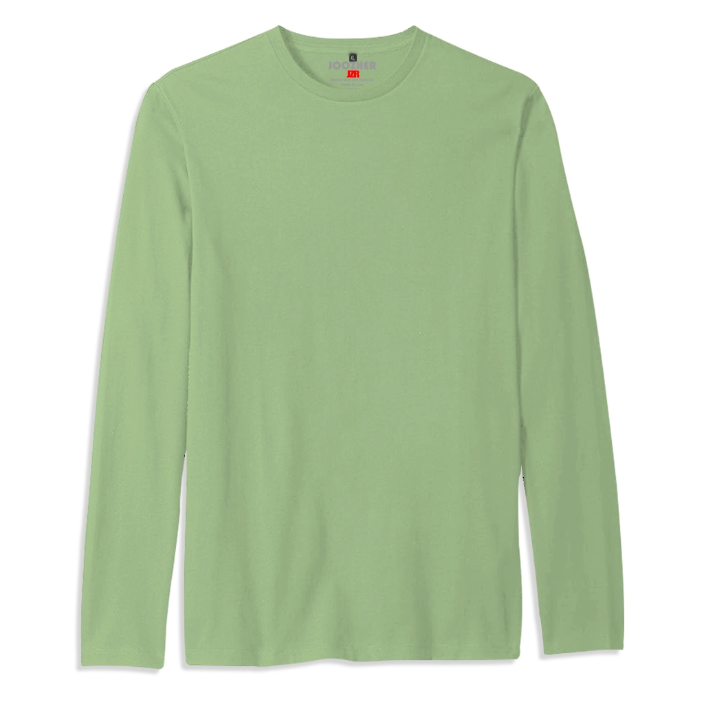 Joozher - Kaos Lengan Panjang Polos Unisex Sage Green