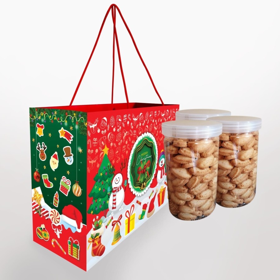 

Paper Bag X'mas Tree Santa Gift 29x19,5x10(Untuk 3 Toples Jar)