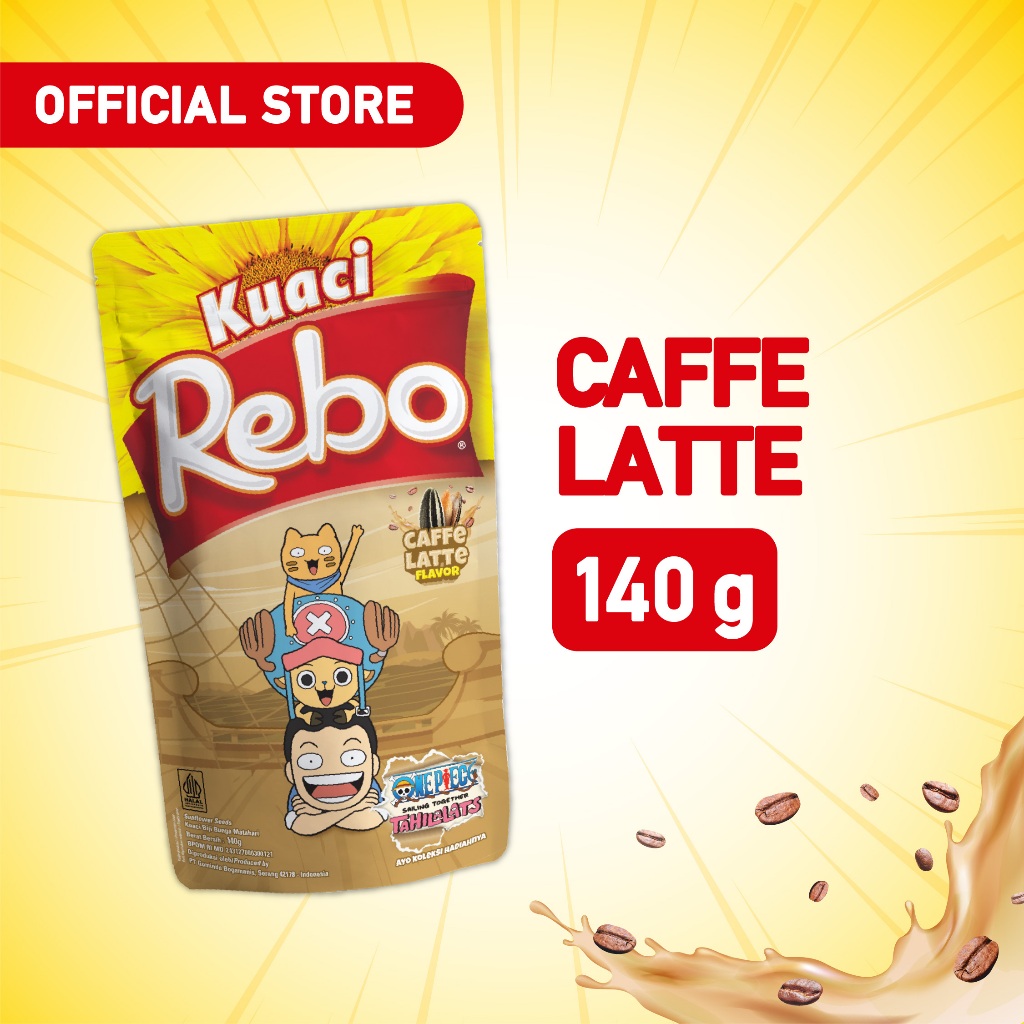 

Rebo Kuaci Rasa Caffe Latte 140 Gram - Cemilan Biji Bunga Matahari