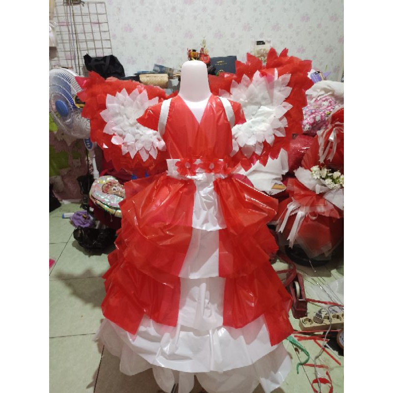 Kostum plastik / sayap plastik/ kostum agustusan / Karnaval/ daur ulang
