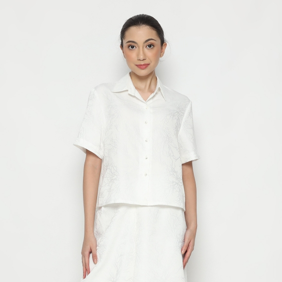 Lyne Halim Blouse Kemeja Broken White, 8306