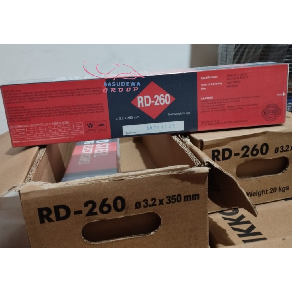 KAWAT LAS RD-260 3.2mm x 350mm (5KG) / KAWAT LAS RD 260 3.2mm PER 5KG