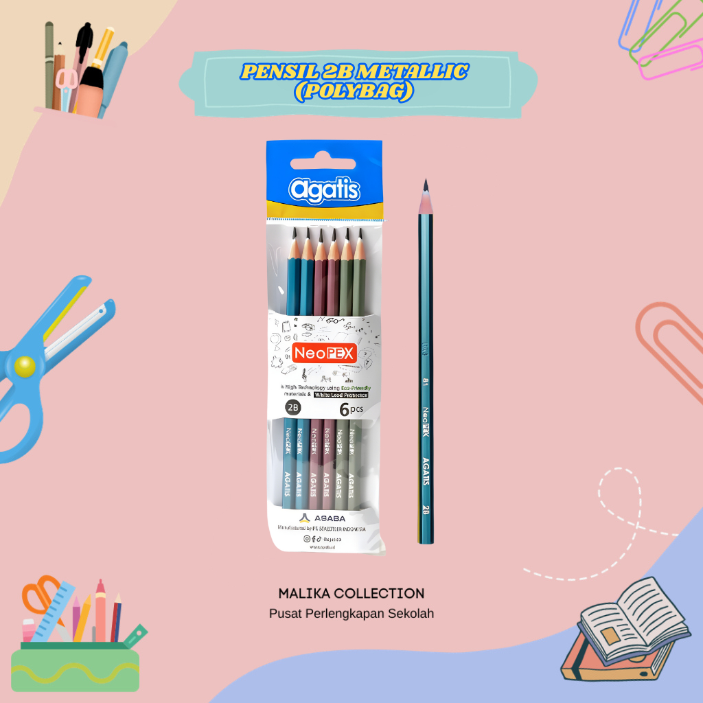 

Agatis Neopex I Pensil Tulis I Pensil Tulis Metalic 2B Set Isi 6pcs