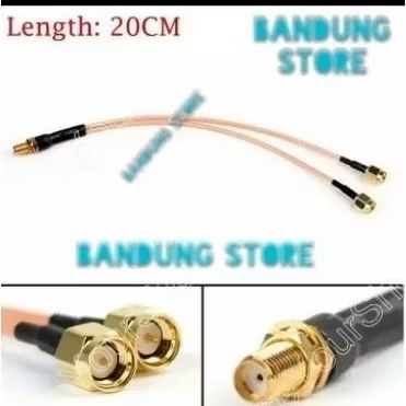 kabel pigtail dual sma male to sma female