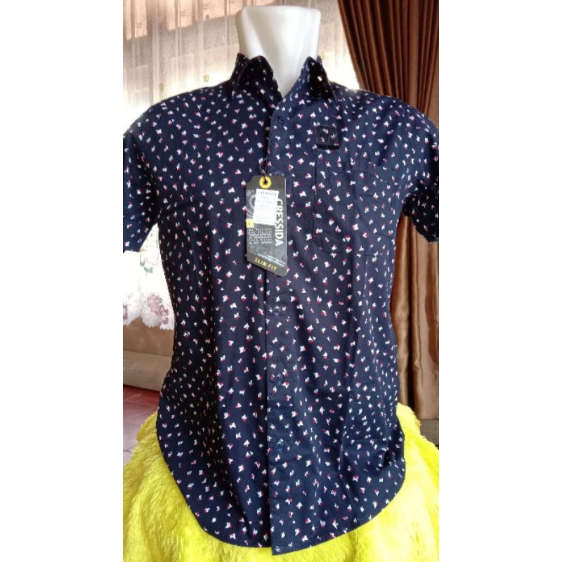 Kemeja Cressida Original Slimfit XL Lengan Pendek Pria