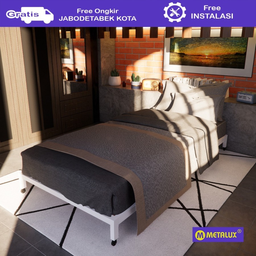 METALUX TAZAWA - Ranjang Besi Single Bed | Divan Besi Single Bed