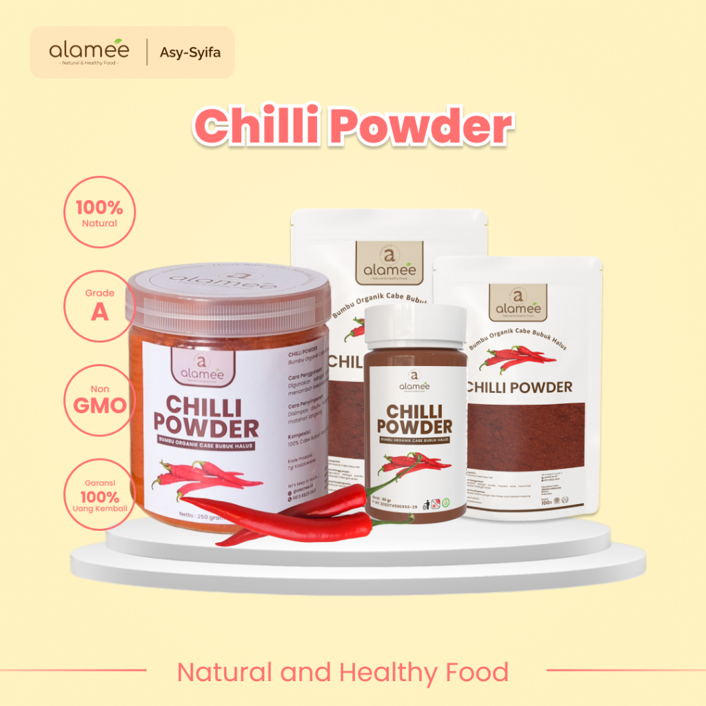 

Cabe Bubuk Halus Chili Powder Chili Cabai Rempah Murni Asli Tanpa Campuran Bumbu Dapur Alami 50 Gr