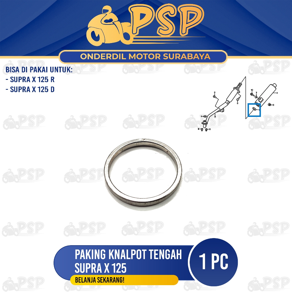 Paking Knalpot Tengah Supra X 125 - Packing Peking Gasket Asbes Silincer Sambungan Kenalpot Center