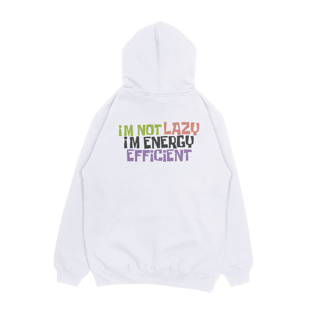 Troy Company Hoodie White Im Not Lazy - Hoodie Pria Putih KH 2820