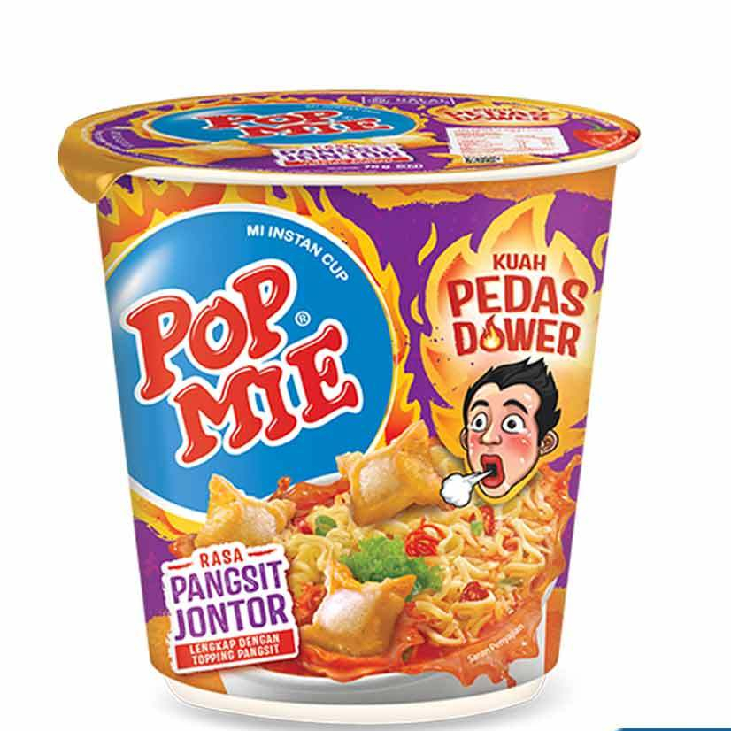 

pop mie kuah pedas dower pangsit jontor - pop mie pangsit jontor