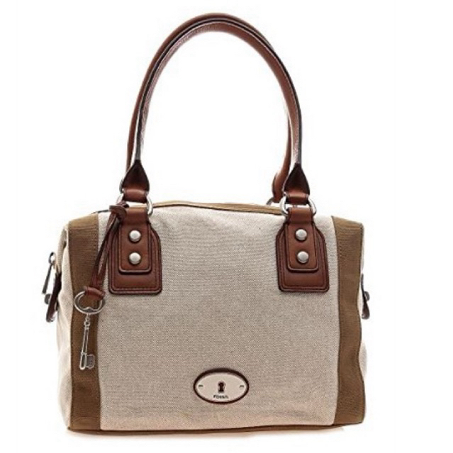 Fossil Marlow Satchel Canvas Shoulder Bag Ori Preloved