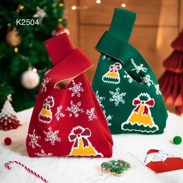 

Tas Kain Natal| Christmas Gift Knitted Bag| K2504 Kado Hampers Premium Packaging