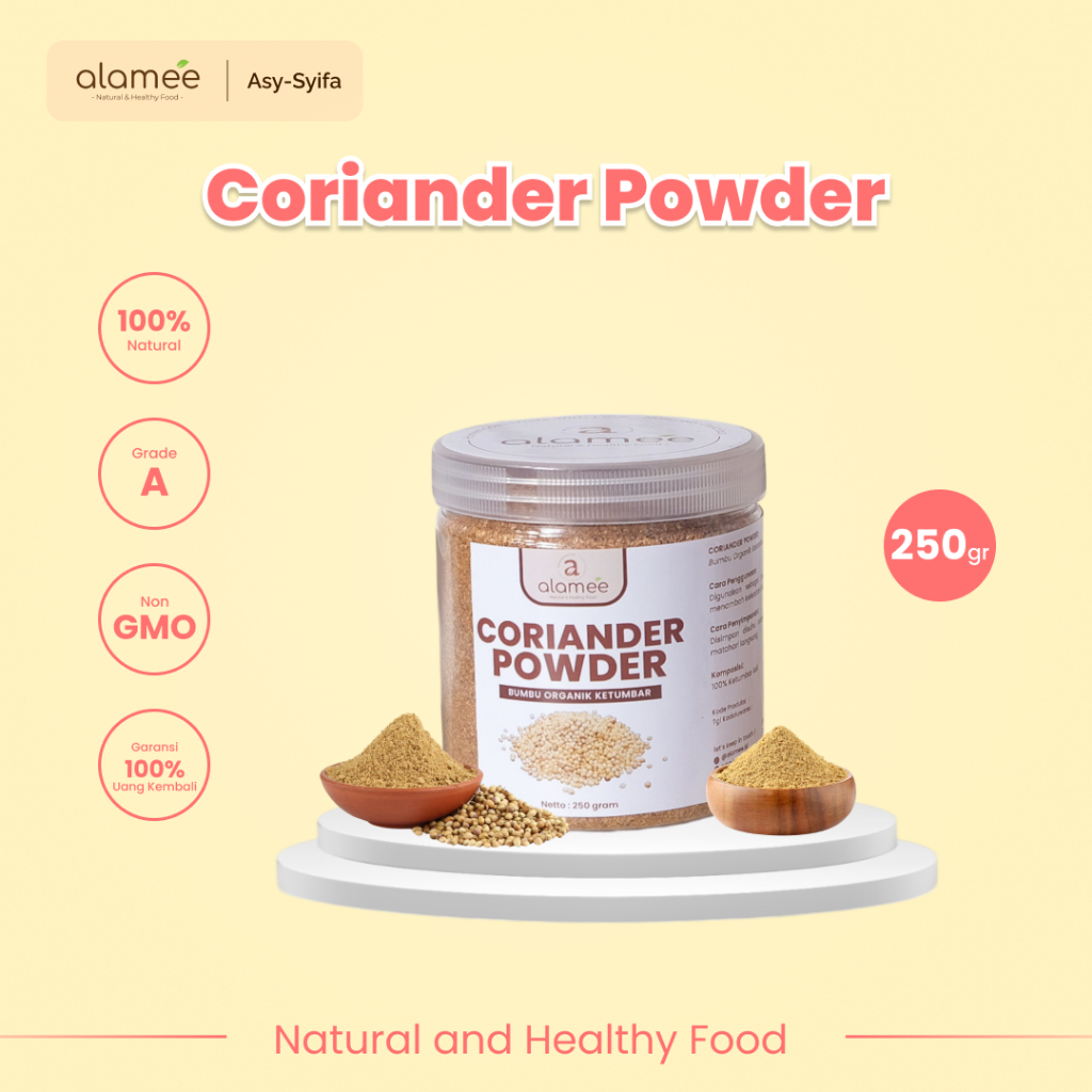 

ALAMEE Ketumbar Bubuk Organik Bumbu Dapur Instan Coriander Powder Murni Asli Tanpa Campuran 250g