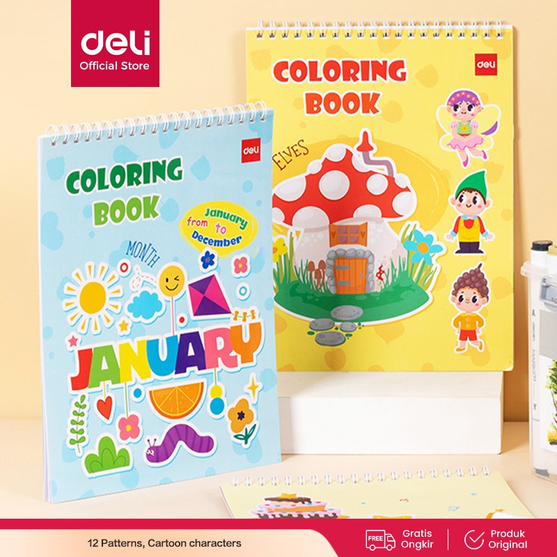 

Deli Buku Mewarnai Besar / Coloring Book 12 Macam EN07X