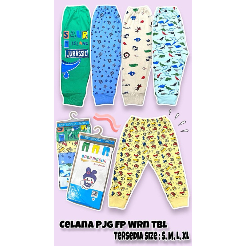 CELANA PANJANG BAYI/ANAK MOTIF FULLPRINT (harga per 1box)