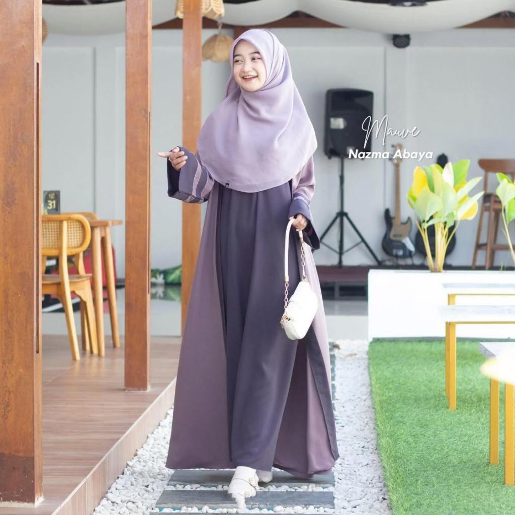 AnggunCollection Nazwa Abaya Remaja Wanita Terbaru Mat Crinkle Airflow Resleting Depan Gamis Terbaru