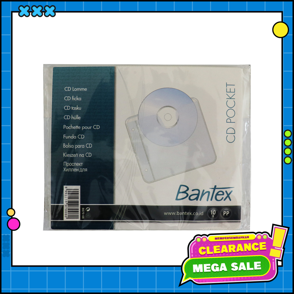 

Bantex CD Pocket For 2D Binder per PCS - 8070 08G