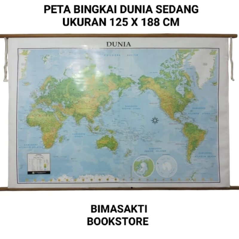 

Peta dunia bingkai edisi gantung ( Terlaris bimasaktibookstore ) ukuran sedang 125 x 188 cm